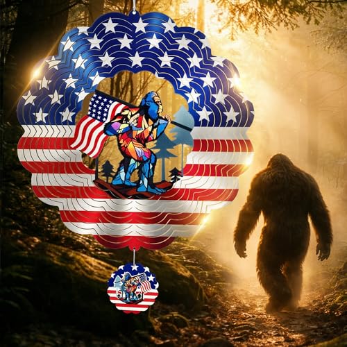 Bigfoot Garden Decoration 12 Inch Wind Spinner with Sasquatch - size: Bigfoot