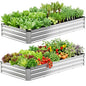 DUMOS Galvanized Raised Garden Bed Outdoor, Planter Box, 8x4x1ft 2 Pack - color: Silver, size: 8×4×1ft (2 Pack)