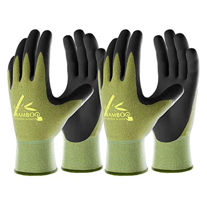 COOLJOB 2 Pairs Gardening Working Gloves, Touchscreen, Nitrile Coated, M - size: Medium (Pack of 2)
