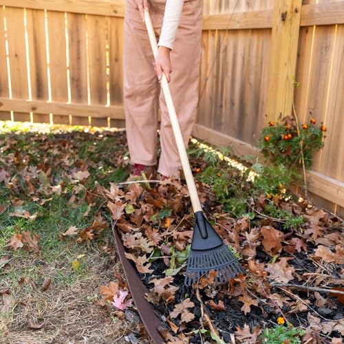 8-inch Wooden-Handled Polyester Shrub and Leaf rake