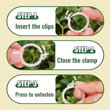 300Pcs Tomato Clips, Reusable Plant Support Clips for Climbing Plants, Garden Clips for Tomato Vine, Trellis Clips for String Trellis, Plant Fixing Clips for Vegetables (Green)