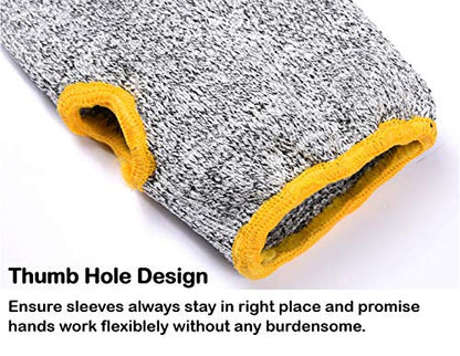 2 Pairs Arm Protection Sleeves, Cut Resistant Sleeves Level 5 Protection, Slash Resistant Safety Arm Guards
