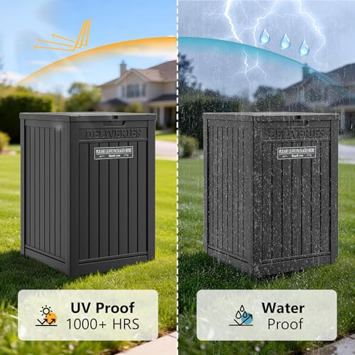 Package Delivery Box for Outside, Black - color: Black