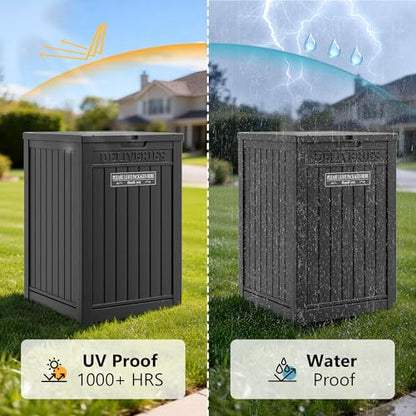 Package Delivery Box for Outside, Black - color: Black