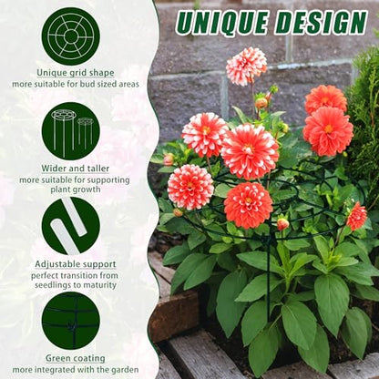 Peony Cages and Supports, 30"H x 13.8"D Plant Supports for Outdoor Plants - size: 30"H x 13.8"D