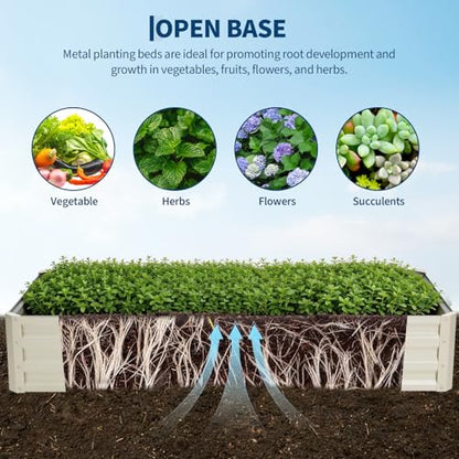 Garvee 6x3x1 FT Raised Garden Bed with PE Cover & Self-Watering System - color: Beige W/ Pe Cover, size: 6x3x1 ft
