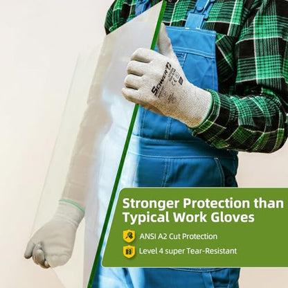 Schwer 6 Pairs A2 Cut Resistant Work Gloves, Ultra Durable, LT5636, L - size: Large