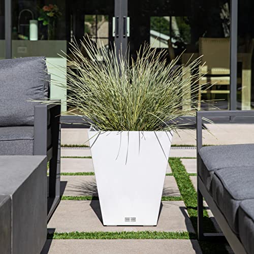 Veradek Pure Series Nobleton Planter - Tapered Square Outdoor Planter - color: White, size: 18 inch