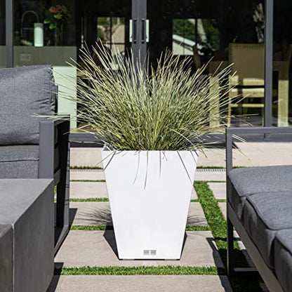Veradek Pure Series Nobleton Planter - Tapered Square Outdoor Planter - color: White, size: 18 inch