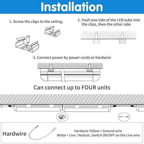 AQIQUUT Led Shop Lights 4FT 50W 6500K 7000LM Clear White,Shop Light 4FT 110V Linkable Integrated V-Shape for Shop Garage,Warehouse,Workbench and Workshop Commercial Bay Lighting(10-Pack) - size: 4FT 6500K 10-Pack