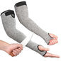 Cut Resistant Farmers Sleeves with Thumb Hole - Arm Protectors for Thin Skin and Bruising, Suitable for Gardening, Welding - color: Grey