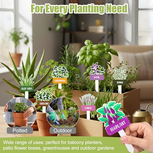 20 Pcs Acrylic Plant Labels Vegetables Design Waterproof Marker