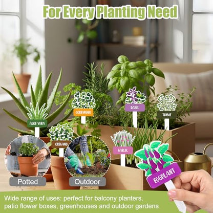 20 Pcs Acrylic Plant Labels Vegetables Design Waterproof Marker