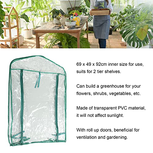 Greenhouse Replacement Cover, 69x49x92cm 2-Tier PVC