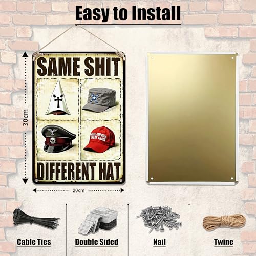 Same Shit Different Hat Funny Metal Sign 8×12 Inch - color: Funny, size: 8*12inch