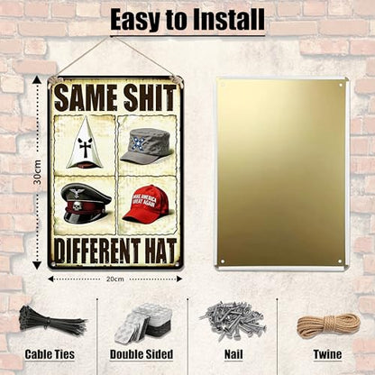 Same Shit Different Hat Funny Metal Sign 8×12 Inch - color: Funny, size: 8*12inch