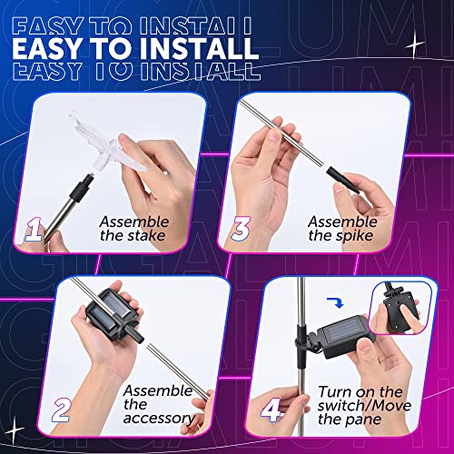 GIGALUMI Solar Garden Lights Outdoor Waterproof Butterfly Path Lights 6 Pc - size: 6Pack