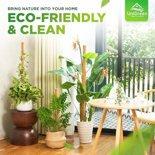 UNIGREEN 2Pack 30'' Premium Moss Pole, Coir Totem Poles for Indoor Plants, 18'' Moss Sticks, Garden Ties - Support and Train Creepers and Climbing Plants - color: 2Pack 18'' (Stackable)