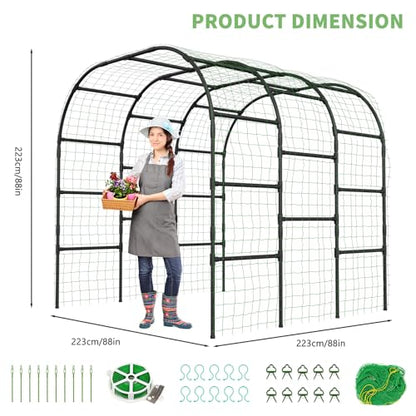 DoCred 88"H x 88"L Garden Arch Trellis, Garden Archway for Climbing Plants - size: 88''H x 88''L x 88''W