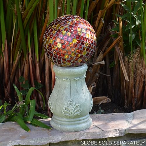 Alpine Corporation 12" Tall Indoor/Outdoor Roman Column Gazing Globe Display Stand - size: 8"L x 8"W x 12"H (1 Unit)