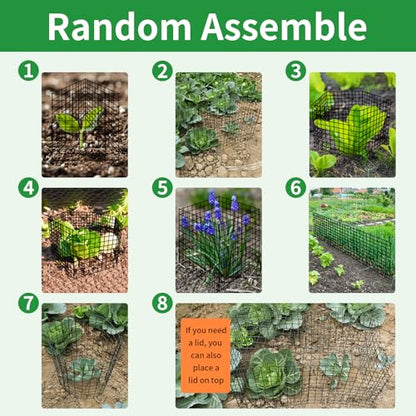 5 Pack Plant Protector from Animals, 24x12 Inches Wire Plant Protector, Plant Cages to Keep Animals Out - size: 5 Pack, 12"x24"