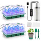 BlumWay Seed Starter Tray with Grow Light, 24 Pack Large Clear Nursery Pots