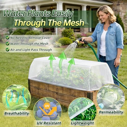 2 Pack Garden Netting for 4 x 2 x 1 FT Raised Beds