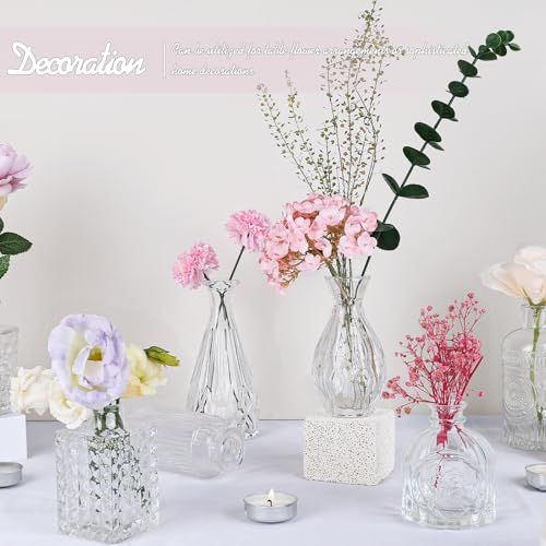 TBWIND 24pcs Clear Glass Bud Vases Set - color: Clear-24pcs, size: 24Pcs