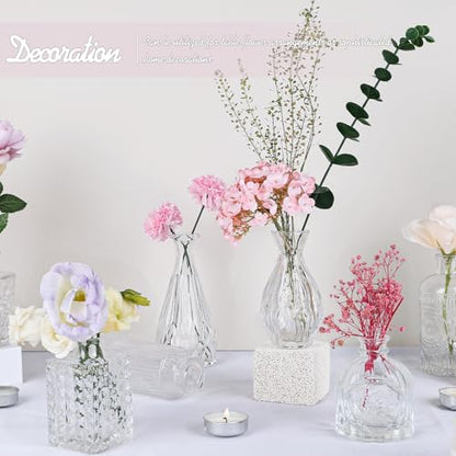 TBWIND 24pcs Clear Glass Bud Vases Set - color: Clear-24pcs, size: 24Pcs
