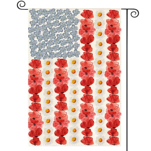 AVOIN colorlife Patriotic Memorial Day American Garden Flag 12x18 Inch - size: Garden Size-12 x 18"