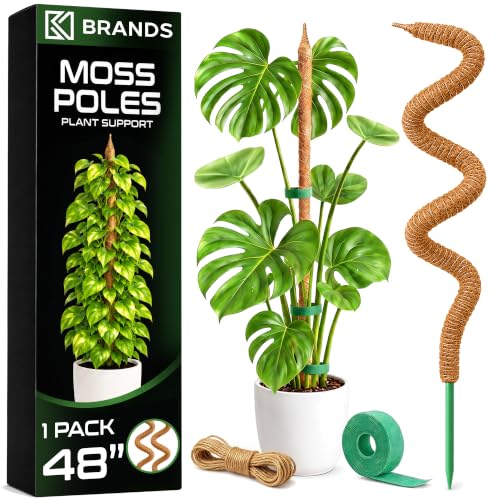 48'' Moss Pole Monstera Plant Support for Climbing Indoor Plants - size: 1-Pack (48 in)