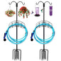 2-Pack Heavy Duty 7-Prong Garden Hose Holder with Dual Hooks - size: 2Pack-65IN-4 Hooks