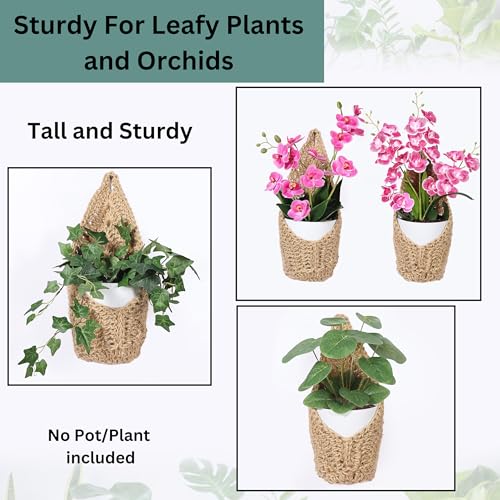 2 Pack Macrame Wall Plant Hanger for 4 inch, Wall Plant Basket - size: Small