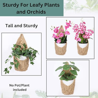 2 Pack Macrame Wall Plant Hanger for 4 inch, Wall Plant Basket - size: Small