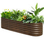 SnugNiture 8x2 ft Oval Raised Garden Bed - 22" Tall Galvanized Steel Planter Box for Vegetables, Herbs, Flowers | Easy Assembly with Support Rods, Brown - size: 8x2x2ft(1 Pack)