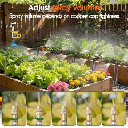 98FT 1/2" Drip Irrigation System Kit with Water Timer for Garden