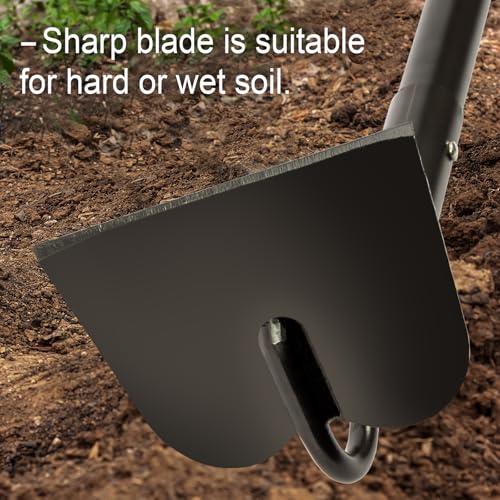 Hoe Garden Tool, Heavy Duty Garden Hoe for Weeding, Metal Garden Hoe with Long Handle, 58 Inches