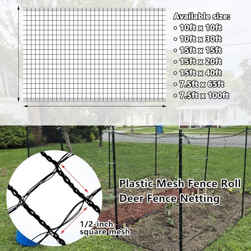 POYEE 10x30ft Bird Netting, 1/2-inch Square Mesh Garden Netting - size: 10x30ft