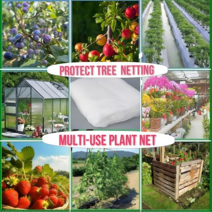 Extra Large 1Pack 18×20Ft Fruit Tree Netting with Drawstring & Zipper - Reusable Plant Protection Bag, Heavy Duty PE Mesh Cover for Blueberry Bushes - Blocks Birds/Deer/Squirrels - size: 18×20Ft