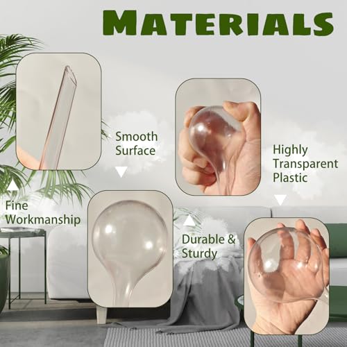 10 Pcs Plant Watering Cans,Plant Watering Globes,Plant Self-Watering Bulbs,Plastic Plant Automatic Water Devices for Indoor Outdoor Potter Plants - size: Clear-6Large4Small