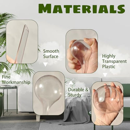 10 Pcs Plant Watering Cans,Plant Watering Globes,Plant Self-Watering Bulbs,Plastic Plant Automatic Water Devices for Indoor Outdoor Potter Plants - size: Clear-6Large4Small