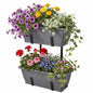 CADUKE 2 Tier Deck Railing Planter Boxes, Adjustable Hanging Railing Planter, Outdoor Railing Flower Boxes, Window Flower Boxes for Deck Railings, Gray - color: Gray