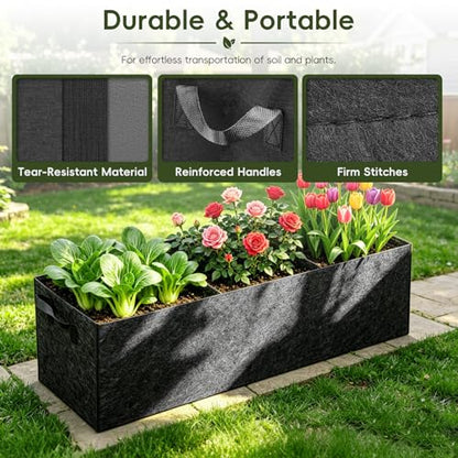 2-Pack Fabric Raised Planter Beds, 22 Gallon, 3x1x1 Ft