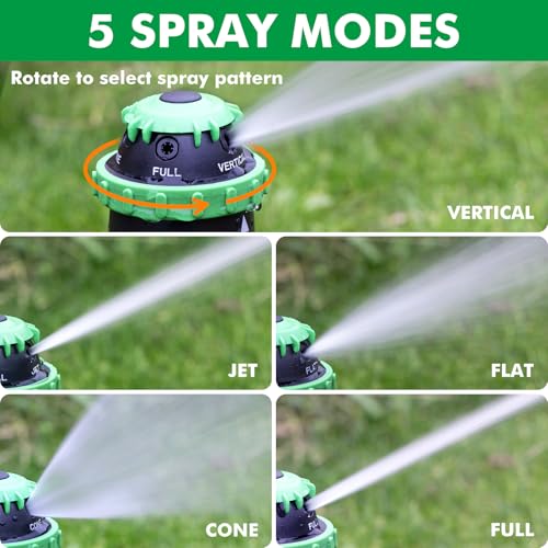 RESTMO Gear Drive Sprinkler with Metal T-Spike Base,Green - color: Green, size: 1 Pack