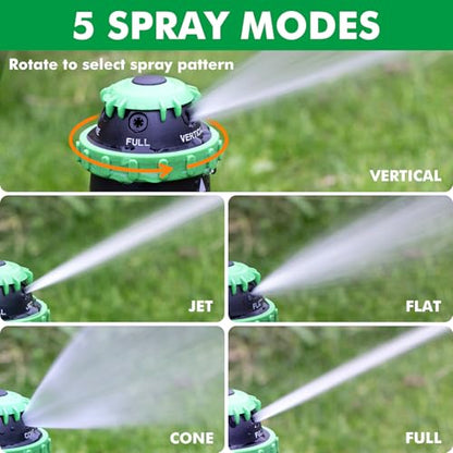 RESTMO Gear Drive Sprinkler with Metal T-Spike Base,Green - color: Green, size: 1 Pack