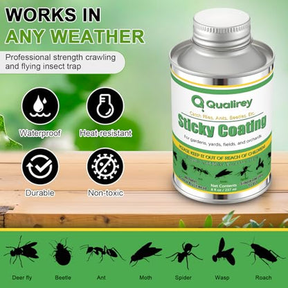 1 Pack Sticky Coating Insect Trap with Brush, Insect Barrier (8 oz) - size: 8 oz