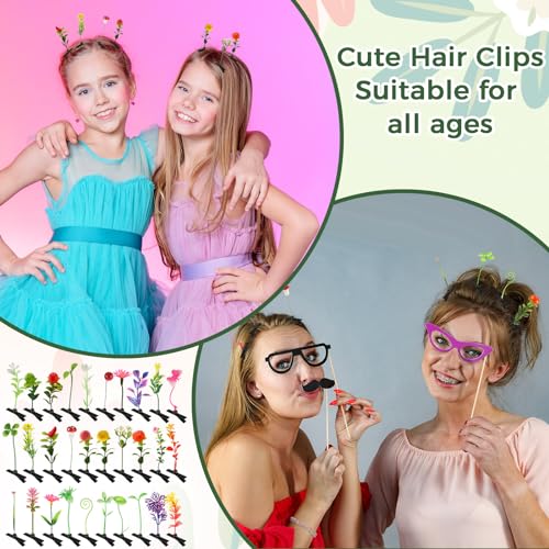 30 Pcs Rave Bean Sprout Hair Clips Plant Styles,Cute - style: Cute