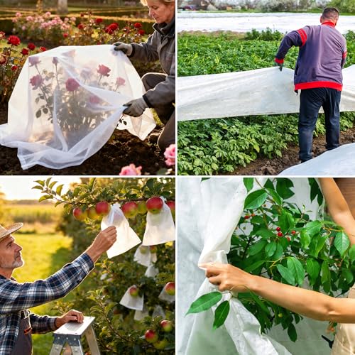 Plant Covers Freeze Protection, 10 * 40FT 1.1 oz/yd² Large Thick Frost Blankets for Outdoor Plants in Winter, Floating Row Cover for Vegetable Garden, Frost Cloth Plant Freeze Protection