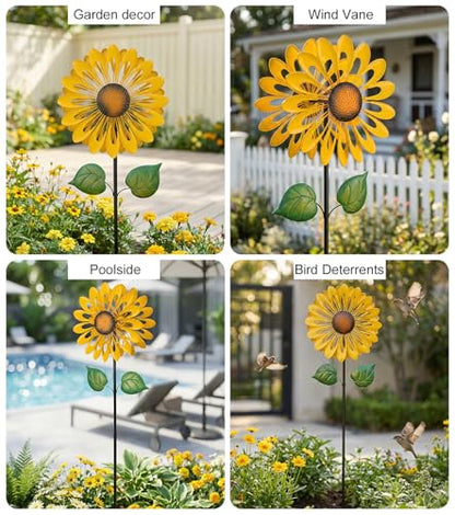 Wind Spinner Outdoor, Yard Decorations Outdoor, Sunflower Garden Decor