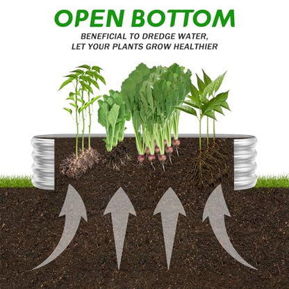 RAYKEEP 5x2x1 ft Galvanized Raised Garden Beds, Pack of 01 - Silver - color: 1pcs, size: 5x2x1 ft